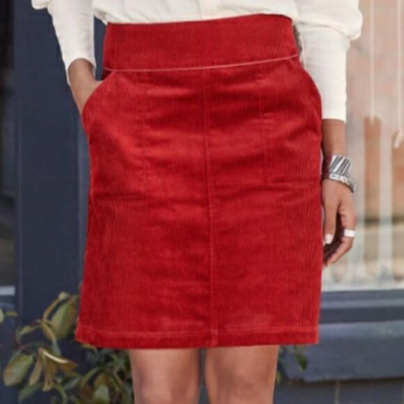 Sundance perfect days red corduroy mini skirt M - Picture 1 of 5